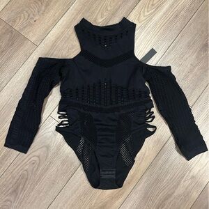 NWT Black Women's Cutout Bodysuit